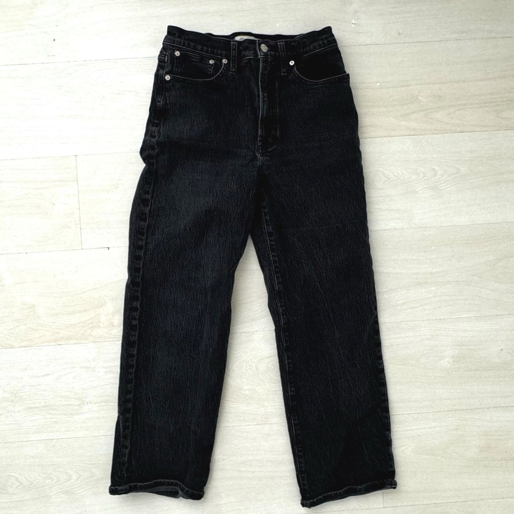 Madewell The Perfect Vintage Wide-Leg Jean Women 28 Black High Rise Denim